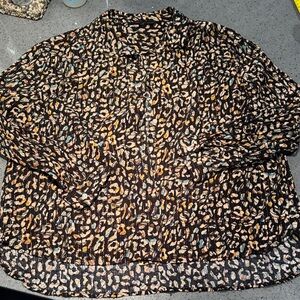 Jane and Delancey Black Multicolor Leopard Print Blouse